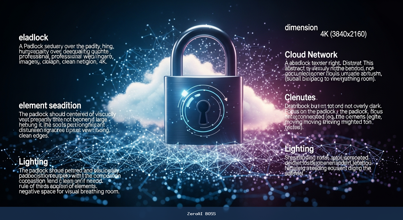 privacy security padlock over cloud network